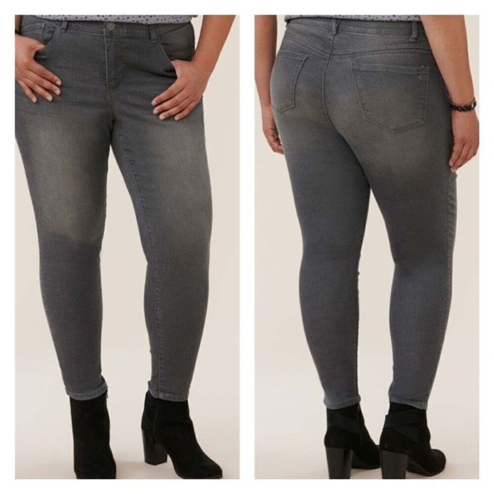 NWT Democracy Absolution Hi Rise Ankle Gray Plus Skinny Jeans Size 24W‎ 2x